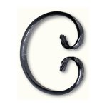 Volute en c ferm finition queue de carpe - hauteur 115mm largeur 95mm plat de 12x6mm - fer forg -  ...