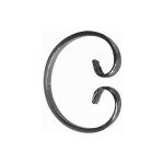Deco fer forge - volute en c ferm finition queue de carpe - hauteur 115mm largeur 95mm plat de 16x6mm ...