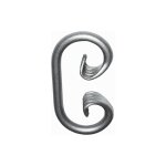 Volute en c finition pattes d'oie - hauteur 135mm largeur 70mm rond �12mm - fer forg� - � souder deco ...