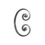 Volute en c  noyau - hauteur 150mm largeur 100mm en plat lisse de 14x6mm - fer forg -  souder deco ...
