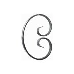 Deco fer forge - volute en c ferm finition queue de carpe - hauteur 150mm largeur110mm plat de 14x6mm ...