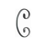 Volute en c finition queue de carpe - hauteur 150mm largeur 85mm plat de 12x6mm - fer forg� - � souder ...