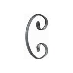 Volute en c finition queue de carpe - hauteur 150mm largeur 85mm plat de 16x6mm - fer forg� - � souder ...