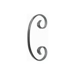 Volute en c finition queue de carpe - hauteur 190mm largeur 95mm plat de 16x6mm - fer forg -  souder ...