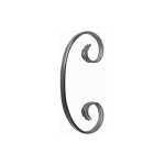 Volute en c finition queue de carpe - hauteur 190mm largeur 95mm plat de 14x6mm - fer forg� - � souder ...