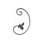 Volute en c avec feuille - modle droit - hauteur 200mm largeur 125mm en rond 12plat de 12x6mm - fer ...