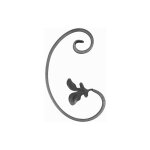 Volute en c avec feuille - modle gauche - hauteur 200mm largeur 125mm en rond 12plat de 12x6mm - fer ...