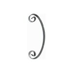 Volute en c finition coupe droite - hauteur 220mm largeur 80mm plat de 16x4mm - fer forg -  souder ...