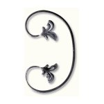 Volute en c double feuilles - hauteur 250mm largeur 150mm plat de 12x6mm - fer forg� - � souder deco ...