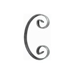 Volute en c finition coupe droite - hauteur 140mm largeur 70mm plat de 16x4mm - fer forg� - � souder ...