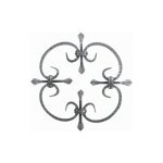 Tableau de volutes stri�es - hauteur 250mm largeur 250mm en carr� de 8mm - fer forg� - � souder deco ...