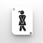 Pictogramme toilettes femmes design - plaque de porte pmma blanc - fond personnalisable - 20x15 cm - ... Pictogramme toilettes femmes design - plaque de porte pmma blanc - fond personnalisable - 20x15 cm - ...