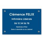 Plaque professionnelle personnalise en pvc pour infirmire librale - 1  5 lignes de texte - format ...