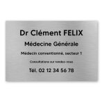 Plaque professionnelle personnalise en pvc pour mdecin - 1  5 lignes de texte - format 30 x 20 cm ...