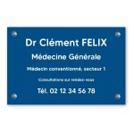 Plaque professionnelle personnalise en pvc pour mdecin - 1  5 lignes de texte - format 30 x 20 cm ...