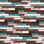 Decoon - parement bois de bateau recyclé 0, 98 m2 brun et turquoise Decoon - parement bois de bateau recyclé 0, 98 m2 brun et turquoise