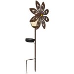 D�coration de jardin led lampe solaire roue � vent lampe de terrasse couleur rouille lampe ext�rieure ...