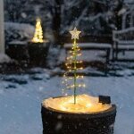Decoration noel exterieur solaire sapin, sapin de noel led en metal prime, petit sapin de noel artificiel ...