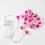 Dcoration de nol guirlande lumineuse avec 20 led en forme de fleur de cerisier rose, aliment par pile, ...