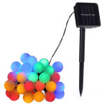 D�coration de no�l guirlande lumineuse boules 7m 50 leds, guirlande multicolore aliment� par pile / usb ...