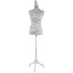 Buste de couture fminin sur pieds hauteur rgable mannequin femme dco vitrine fibre de verre blanc ...