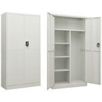 D�coshop26 - meuble de bureau armoire de rangement avec 2 portes et 4 �tag�res 90 x 40 x 180 cm en acier ...