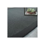 D�coweb - tapis sisal yucatan noir - ganse coton noire - 140 x 200 cm