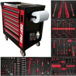 Defpro - servante d'atelier - pleine (166outils) - 7 tiroirs acier - rouge