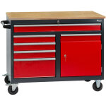 Dema - tabli mobile servante 5 tiroirs / 1 porte 126 x 61 x 93 cm