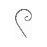 Demi volute en c finition coupe droite - hauteur 135mm largeur 80mm plat en 14x5mm - fer forg -  souder ...