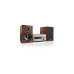 Denon - micro chane d m41 dab bluetooth argent et bois - mtal