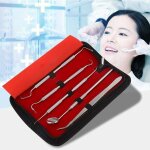 Dentist kit - ensemble d'outils de dentiste professionnel en acier inoxydable 5 pi�ces kit de nettoyage ...