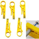 D�nudeur pince � sertir electricien 5 pi�ce, jaune, d�nuder coupe c�ble outil pose, denudeur cable machine ...