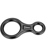 Descendeur en 8 avec bague 35kn pour escalade et sauvetage (noir)