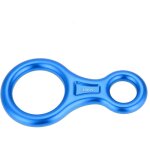 Descendeur en 8 avec bague 35kn pour escalade et secours (bleu)
