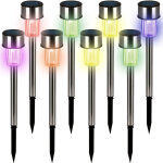 Lampes solaires de jardin lot de 8 lumières solaires led acier inoxydable jardin allée terrasse eclairage ... Lampes solaires de jardin lot de 8 lumières solaires led acier inoxydable jardin allée terrasse eclairage ...