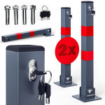 Poteau de stationnement, de parking, barri�re de stationnement pliable avec cl�s 2x