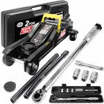 Set cric hydraulique et cl dynamomtrique 2 tonnes voiture leve 85 - 330 mm