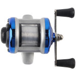 Deukio moulinet de p�che sur glace portable avec bobine fil hiver (bleu)
