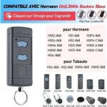 Deux �metteurs de garage � bouton bleu, 868 mhz, compatibles avec hormann hse2 hsm4 hse4 tubauto hs4