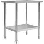 Devenirriche - table de travail de cuisine 80x60x85 cm acier inoxydable - the living store