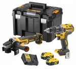 Dewalt - pack 2 outils 18v xr (dcd791 + dcg405) + 2 batteries 5ah + chargeur + coffret t - stak dck2020p2t ...