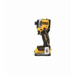 Dewalt - pack perceuse visseuse � percussion + visseuse � chocs 18v 1, 7ah powerstack dck2050e2t - qw ...