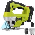 Dewinner scie sauteuse sans fil 20v, vendue avec batterie 2, 0 ah, chargeur et coffret gants, 5pcs lames, ...