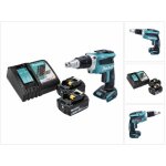 Makita - dfs 452 rm visseuse plaque de pltre sans fil 18 v brushless + 2x batterie 4, 0 ah + kit chargeur ...