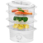 Dg 3635 cuiseur  vapeur lectrique 3 plateaux minuterie 60 minutes 800w blanc - clatronic