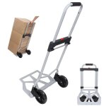 Diable pliant 100kg, diable de manutention portable, chariot de transport  main pliable en aluminium ...