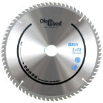 Diamwood ? lame de scie circulaire carbure 254 mm ? 72 dents trap�zo�dales ? coupe aluminium, m�taux ...