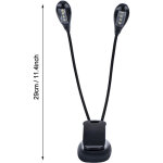 Dilwe lampe pupitre musique, 6 leds / 8 leds mini lampe � double t�te lampe r�glable � pince c�ble usb ...