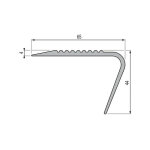 Nez de marche pvc noir 65 / 1700 mm